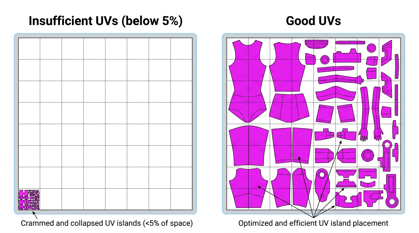 Insufficient UVs vs Good UVs